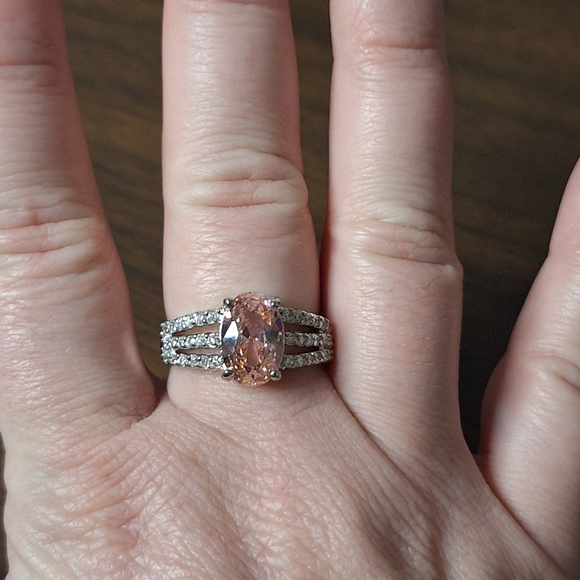 Swarovski Pink and Silver Sparkling Ring - Picture 12 of 13